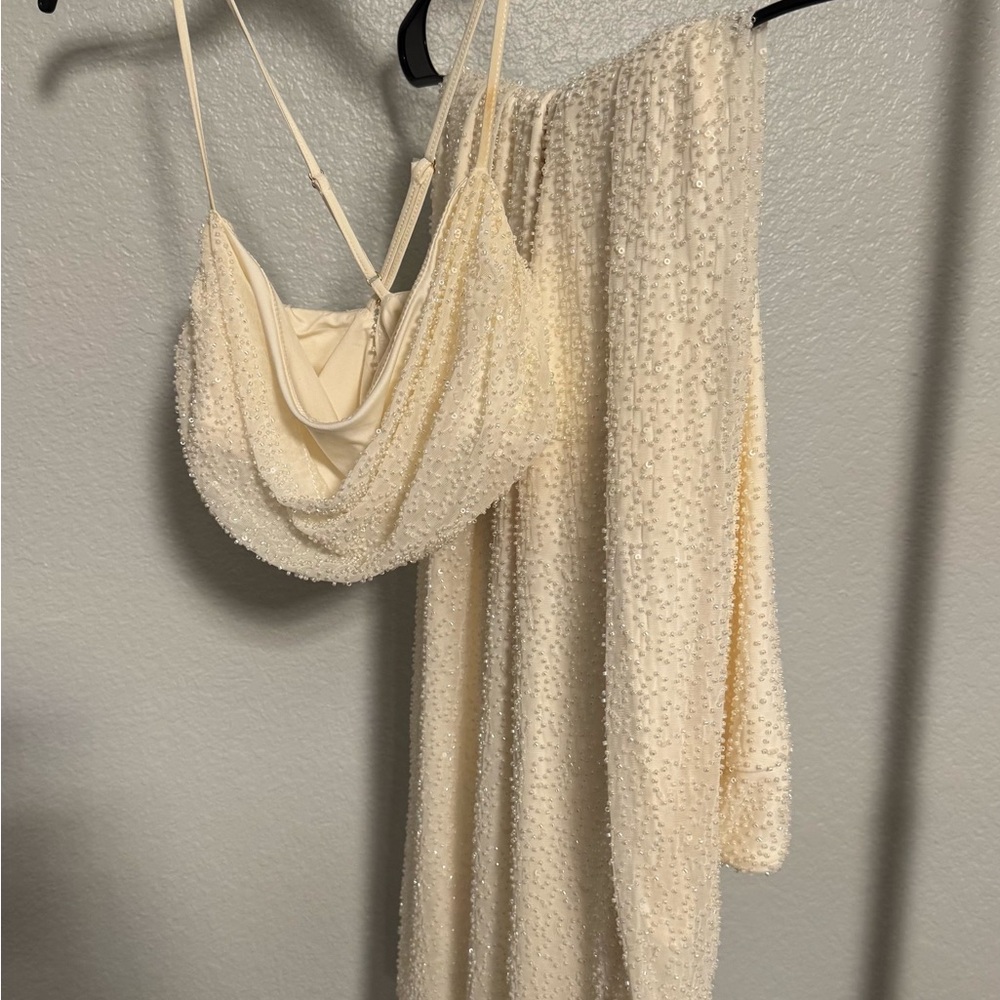 Oh Polly Cream Beaded Bra Set